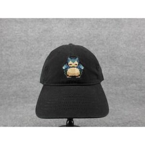 Pokemon Snorlax Pixel Art Embroidered Black Dad Hat Adjustable Cotton Cap OSFM